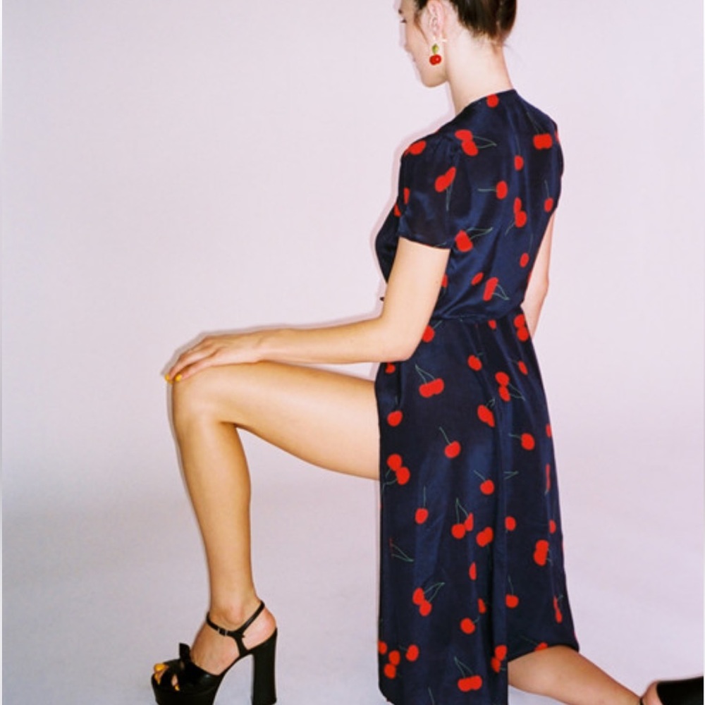 Realisation Par cherry wrap dress. Sold out online. Size S! Retails for $220.